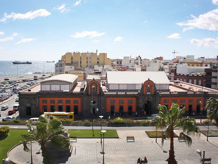 Vista aérea del Mercado de Vegueta en la isla de Gran Canaria