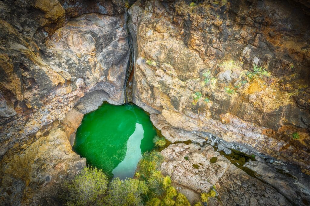 Vista del Charco Azul en la isla de Gran Canaria