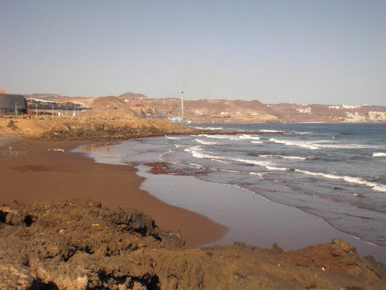 Vista de la playa de Bocabarranco , una de las playas para perros en Gran Canaria