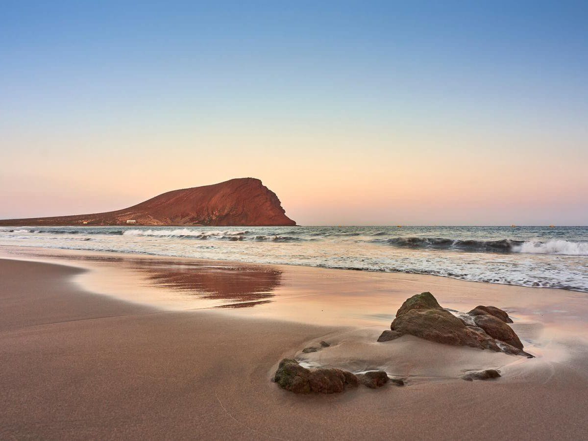 Vista de la playa de La Tejita, una de las playas en la isla de Tenerife