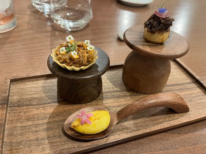 Vista de plato de restaurante Haydee en la guía Michelín en Tenerife