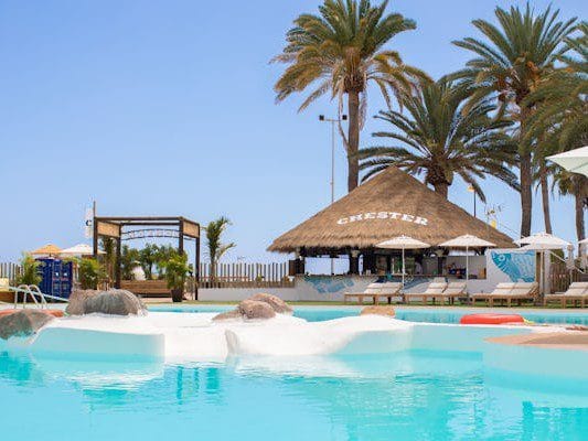 Vista de Chester Beach Club, uno de los beach club en Gran Canaria