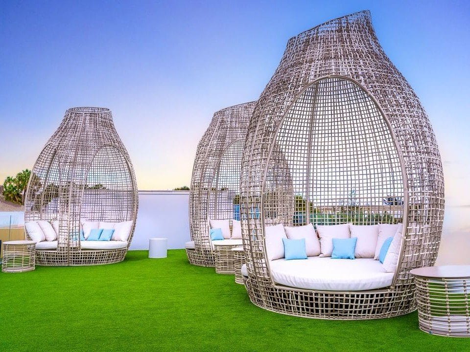 Vista de Perchel Beach Club, uno de los mejores beach clubs en Gran Canaria