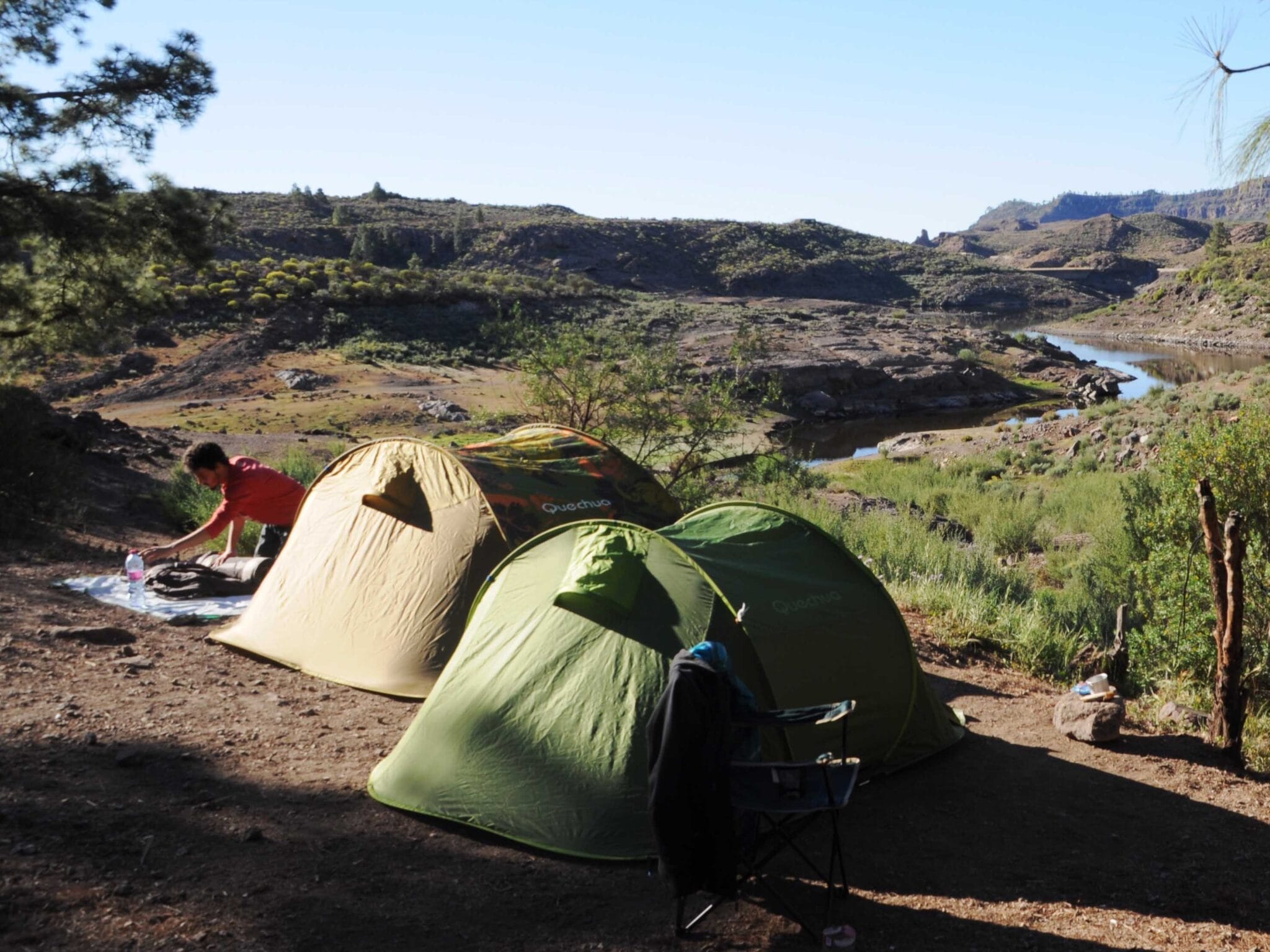Vista de casetas en las zonas de acampada en Gran Canaria