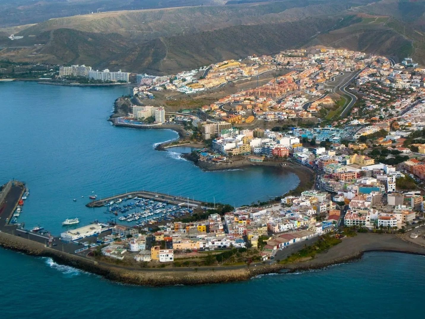 Vista aérea de Arguineguín en Gran Canaria