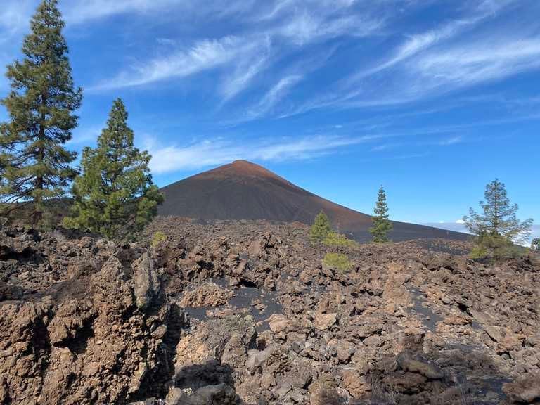 Vista del sendero en el Volcán Chinyero, una de las rutas que hacer en tenerife
