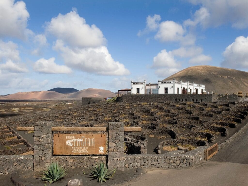Vista de la bodega La Geria, una de las mejores bodegas en Lanzarote