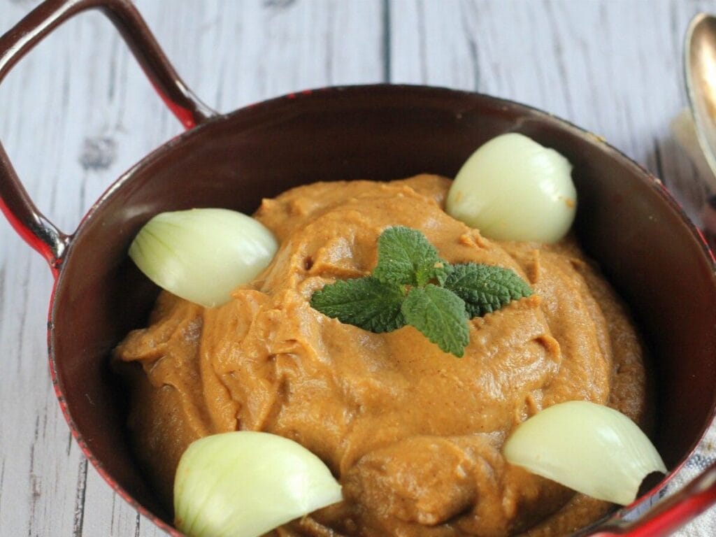 Vista de gofio escaldado en la gastronomia de Lanzarote