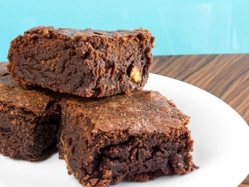 Vista de un brownie vegano en la isla de La Palma