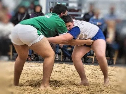 Vista de la Lucha Canaria, uno de los deportes tradicionales de las Islas Canarias