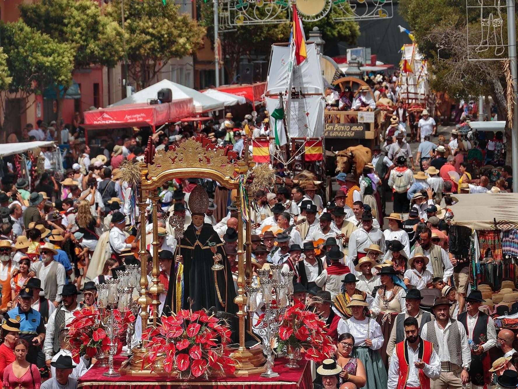Vista de la Romeria de San Benito de Abad en San benito, una de las fiestas tradicionales en Canarias