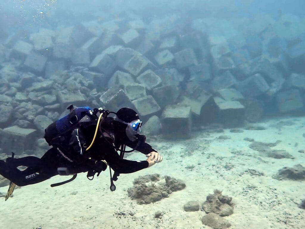 Vista de una persona haciendo buceo en La Graciosa, una de las mejores cosas que hacer en la isla
