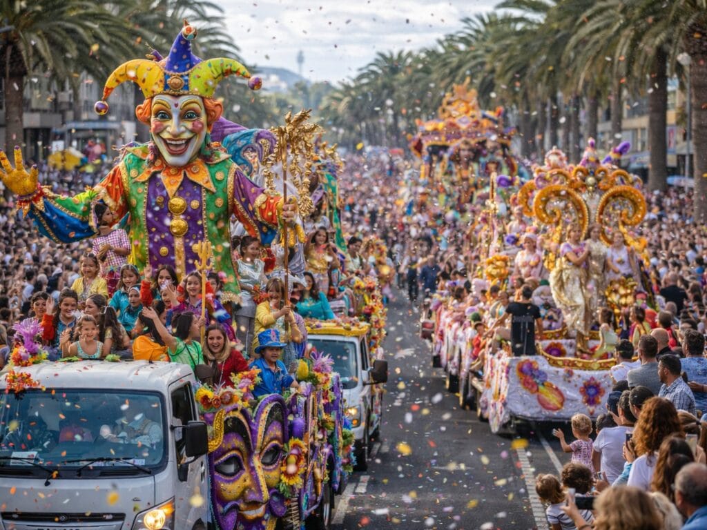 Illustration generated with AI representing the Cabalgada of the Carnival of Las Palmas 2026