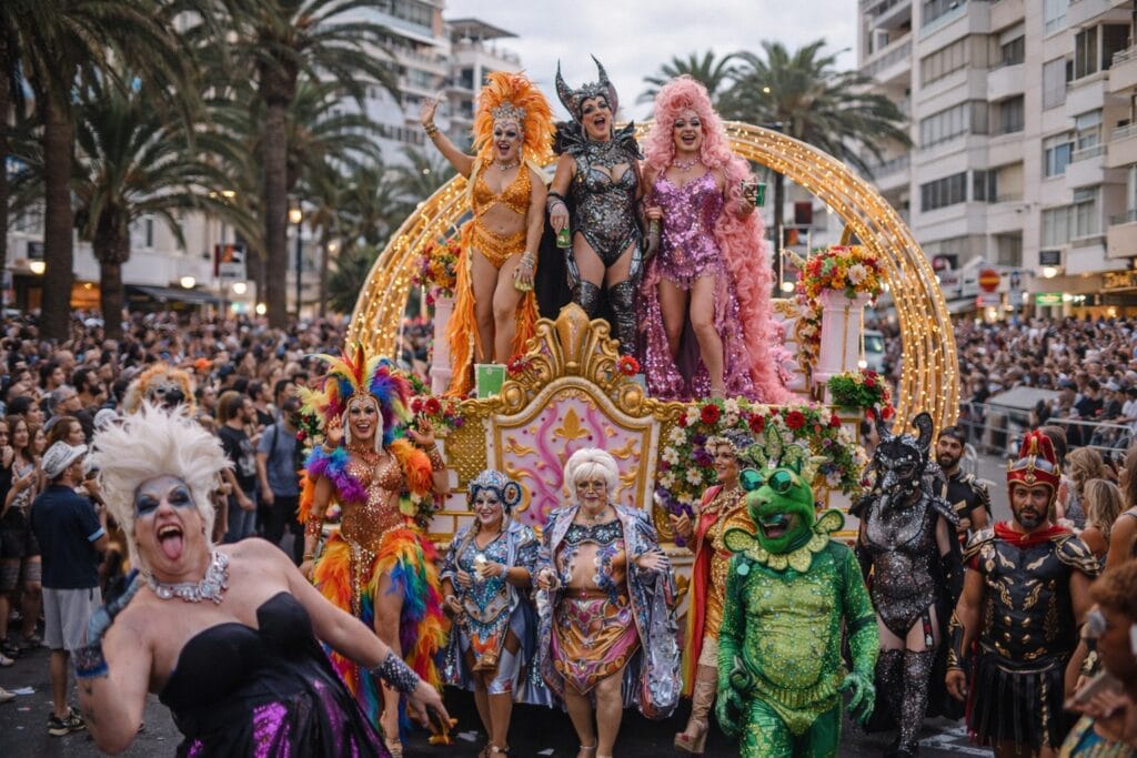 Various Drag Queen inspired by the Maspalomas Drag Carnival 2026, AI generated image