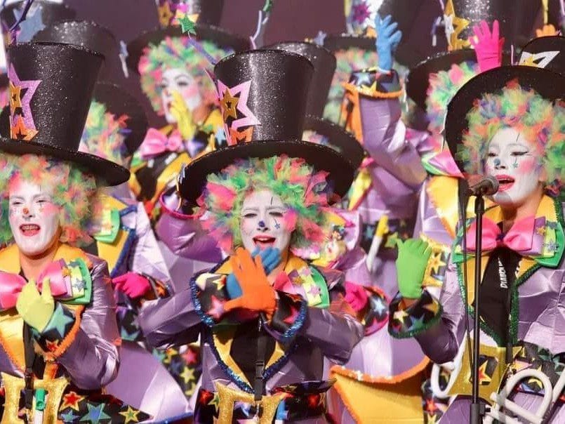 View of a murga performance at Santa Cruz Carnival