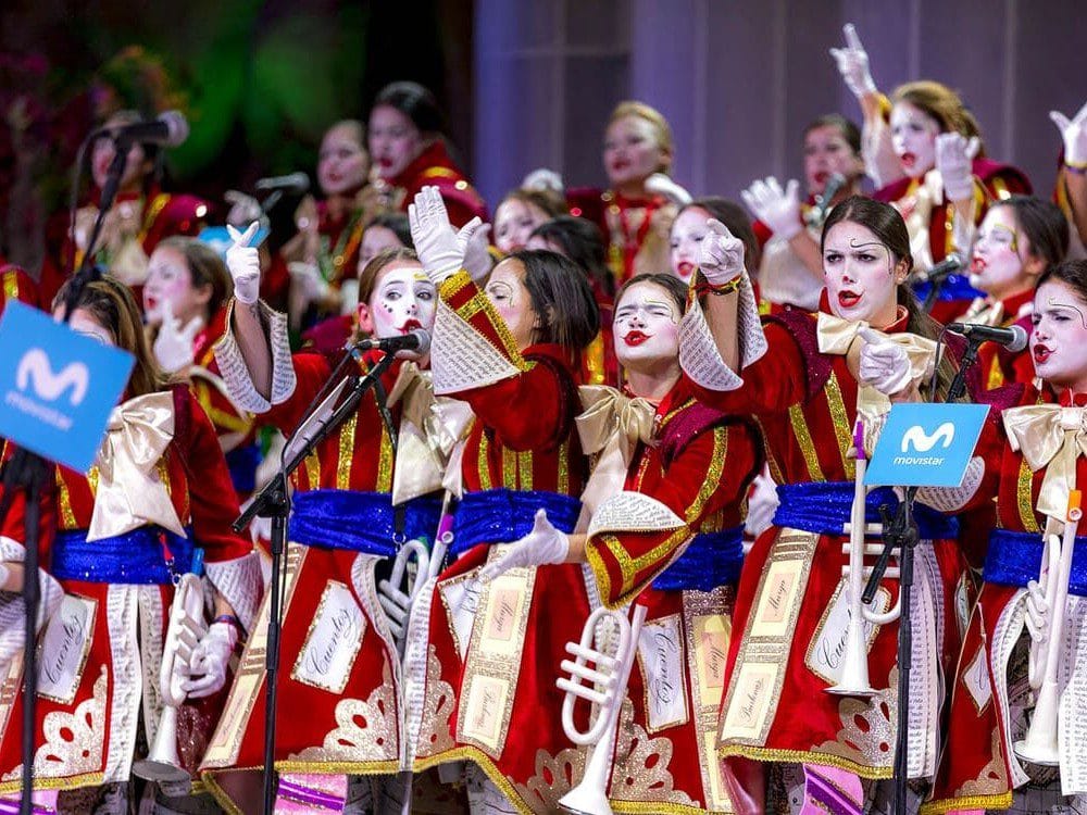 View of a murga of the Carnival of Santa Cruz de Tenerife.
