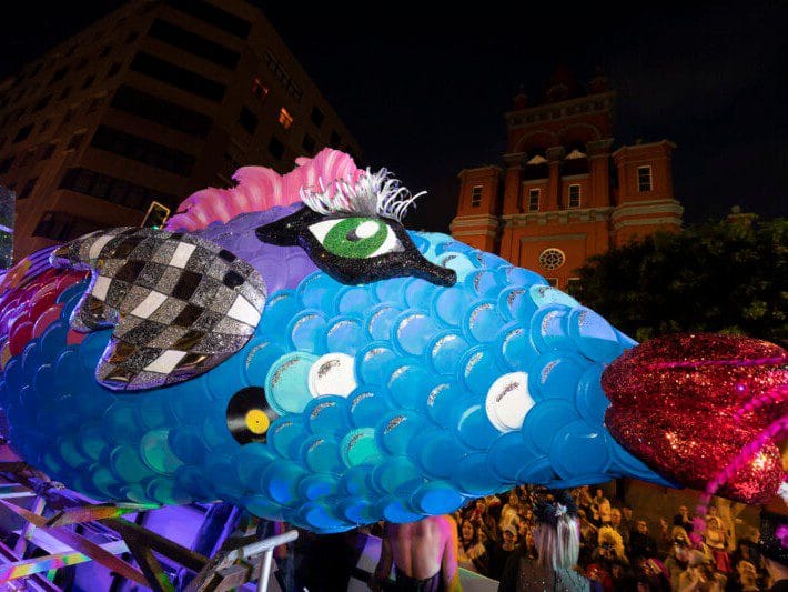 View of the Burial of the Sardine in the Carnival of Las Palmas de Gran Canaria