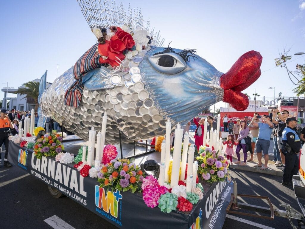 VIsta of the Burial of the Sardine at the Maspalomas Carnival