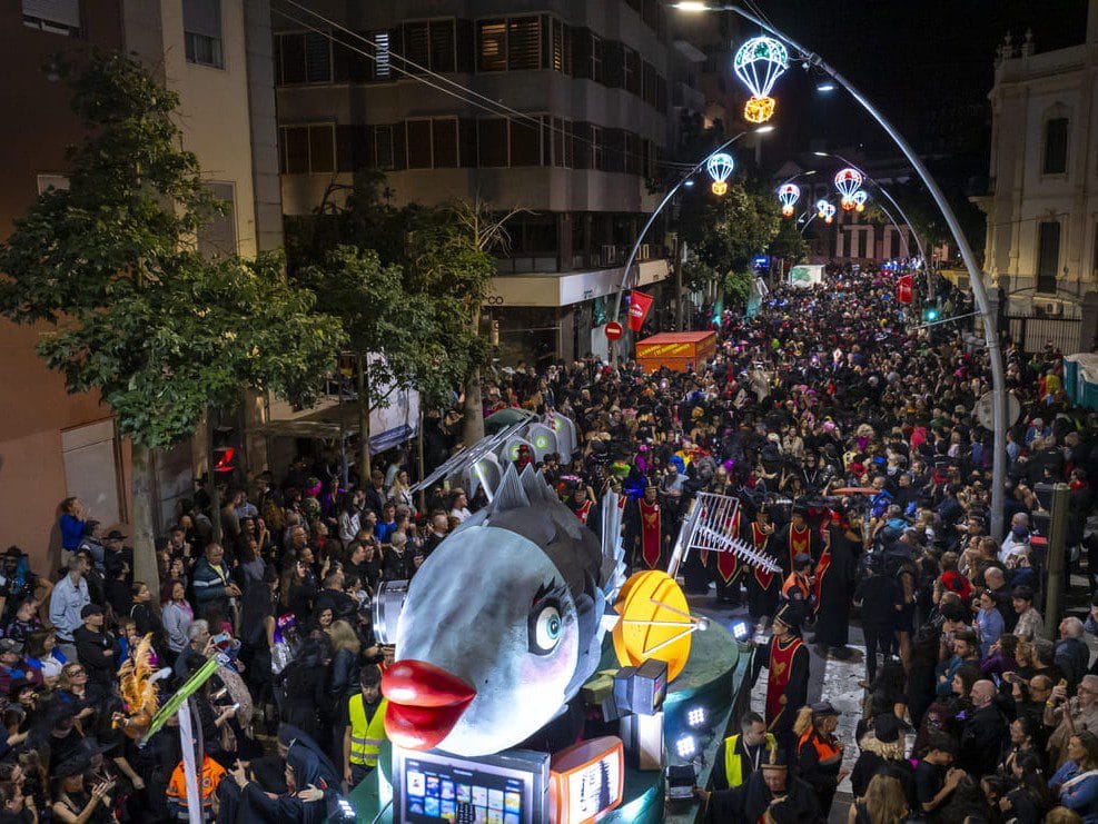 View of the Burial of the Sardine at the Carnival of Santa Cruz de Tenerife.