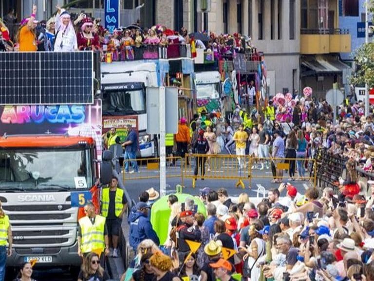 View of the Gran Cabalgata of the Carnival of Las Palmas